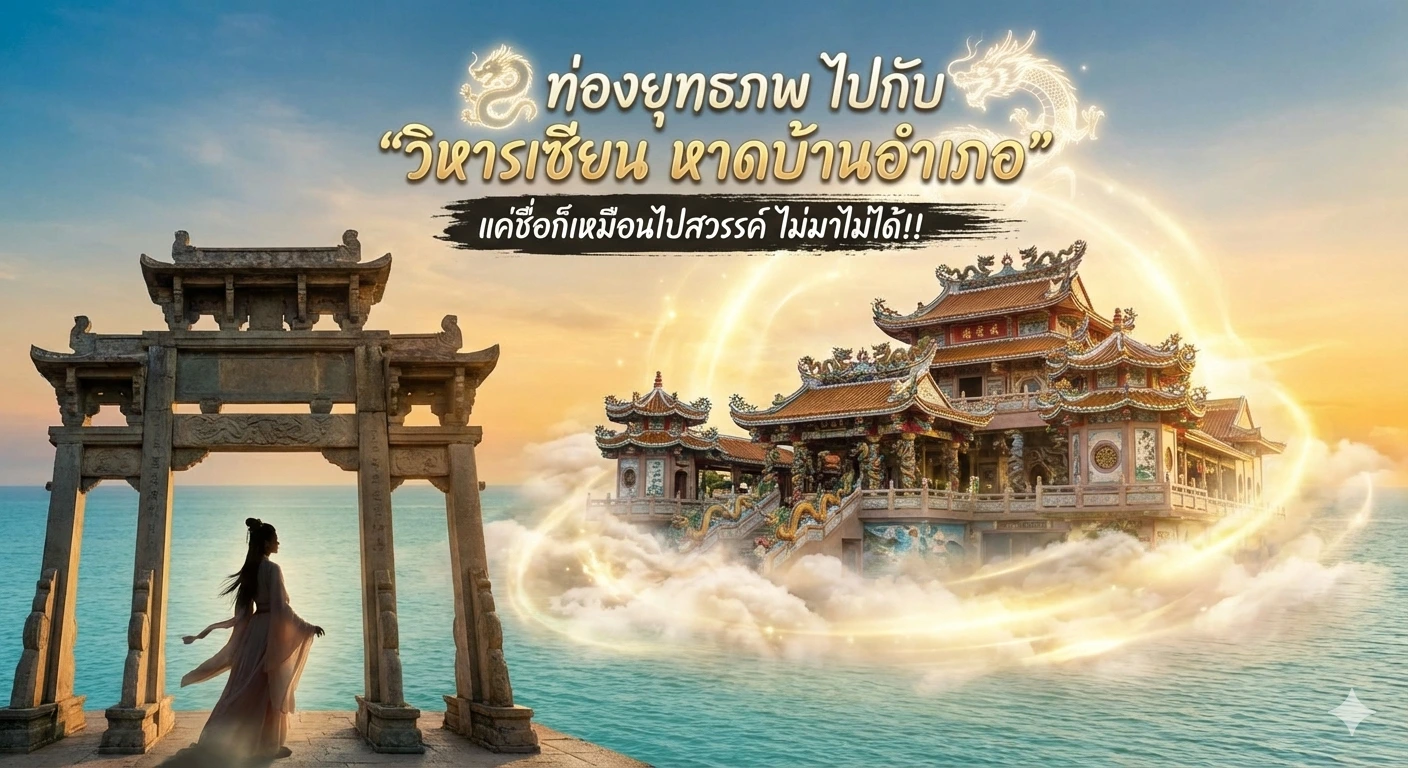 🐉 ท่องยุทธภพ ไปกับ "วิหารเซียน หาดบ้านอำเภอ" แค่ชื่อก็เหมือนไปสวรรค์ ไม่มาไม่ได้!! (เจาะลึกฉบับสมบูรณ์ 2026)